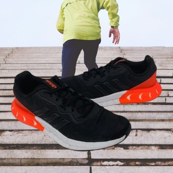 Adidas KAPTIR SUPER BOOST Black Orange Running Walking Shoes Men's Size 11.5 - Picture 1 of 13